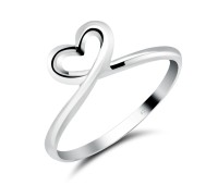 Twisted Heart Silver Ring  CSR-64